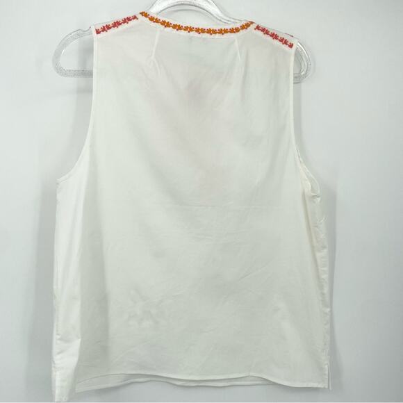 J. Crew Embroidered Tassel Tank Size 14 White - Picture 11 of 12
